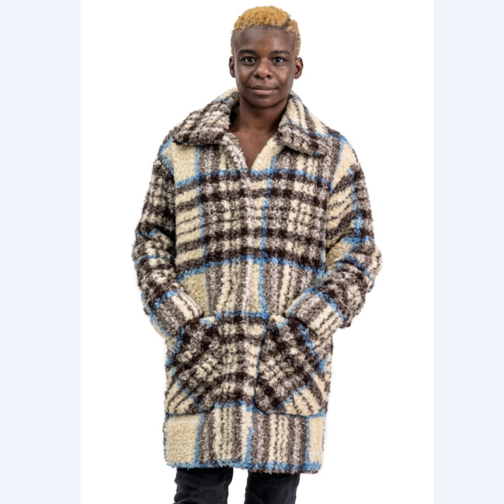 Nikki Jones Plaid Faux Lamb Jacket